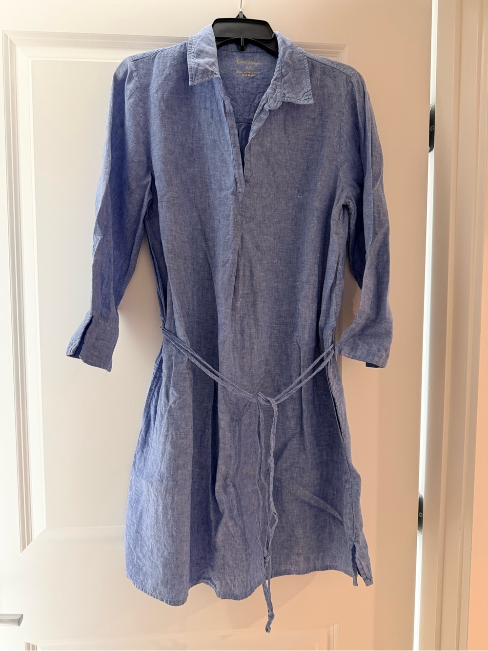 Lilly Pulitzer Light Blue Linen-Blend Shirtdress